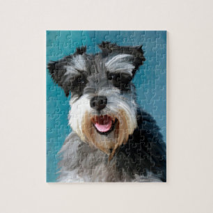 Miniatuur Schnauzer Water Color Art Painting Legpuzzel