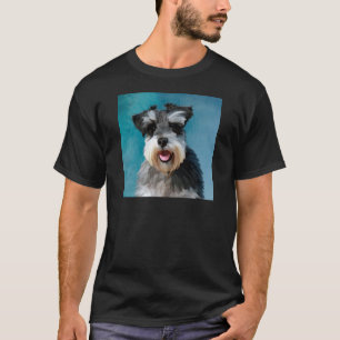 Miniatuur Schnauzer Water Color Art Painting T-shirt