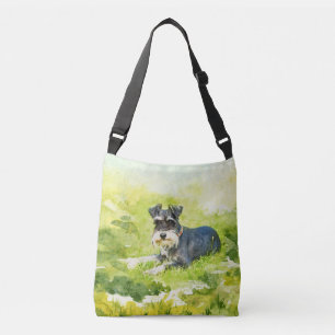 Miniatuur Schnauzer Waterverf Digital Art Crossbody Tas