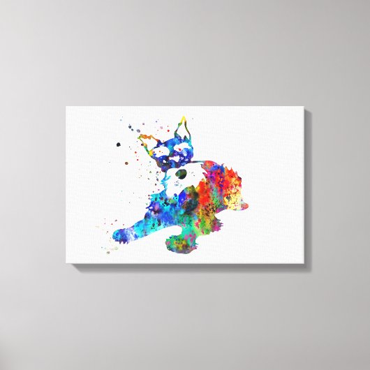 Miniatuur schnauzer, waterverf Miniatuur schnauze Canvas Afdruk (Voorkant)