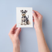 Miniatuur Schnauzer waterverf print Hondenkunst pr Flyer (Hand)