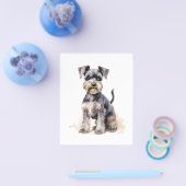 Miniatuur Schnauzer waterverf print Hondenkunst pr Flyer (Enkel)