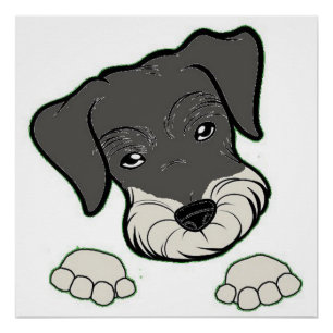 miniatuur schnauzer-zout en peperspieken perfect poster