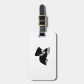 miniatuur schnuazuer black en silverr cartoon bagagelabel (Voorkant verticaal)