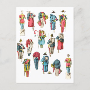 Miniatuur Soldier Militaire mannen Papier Pop Uitg Briefkaart