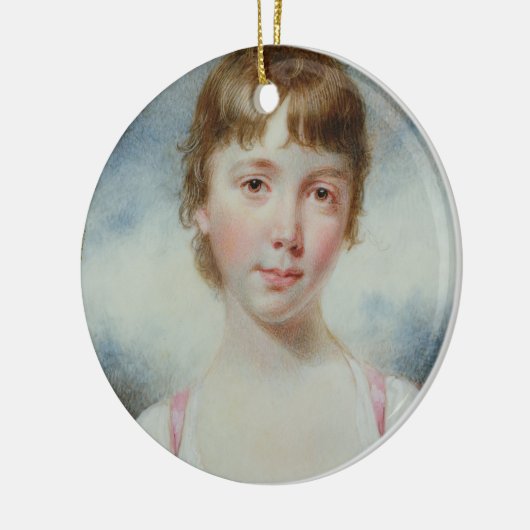 Miniatuur van een jong meisje keramisch ornament (Links)