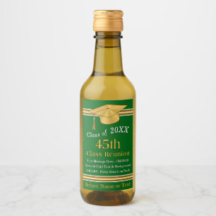 Miniatuur Wijnfles Etiketten, Groen en Goud Wijn Etiket