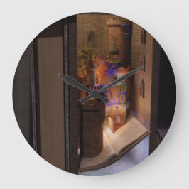 Miniatuurboek nook diorama - magisch kasteel grote klok