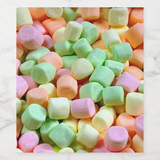 Miniatuurmarshmallows Wijn Etiket (Enkel label)