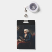 Miniatuurportret, Benjamin Franklin Founding Fathe Badge (Voorzijde met uittrekbare clip)