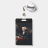 Miniatuurportret, Benjamin Franklin Founding Fathe Badge (Achterkant met uittrekbare clip)