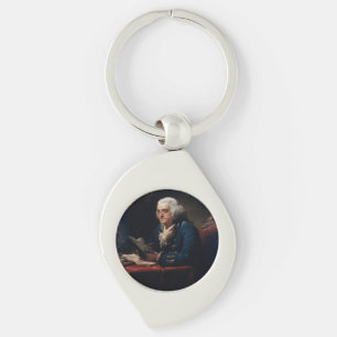 Miniatuurportret, Benjamin Franklin Founding Fathe Sleutelhanger