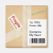 Miniatuurvak Verzendvak Aangepaste tekst Button Magneet (Voorkant)