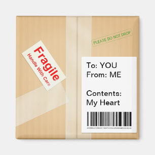 Miniatuurvak Verzendvak Aangepaste tekst Button Magneet