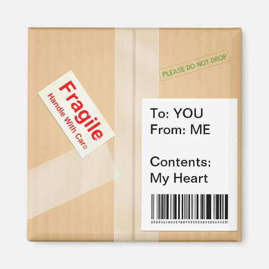 Miniatuurvak Verzendvak Aangepaste tekst Button Magneet (Voorkant)