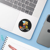 Minibike Newbee Pull Start Sticker (Laptop met iPhone)