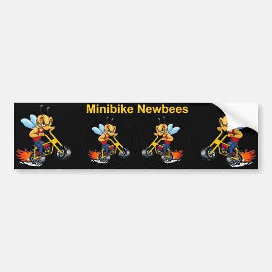 Minibike Newbee snijdt je eigen Bumpersticker (Voorkant)