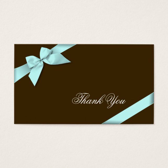 Minicard Aqua Ribbon Merci (Devant)