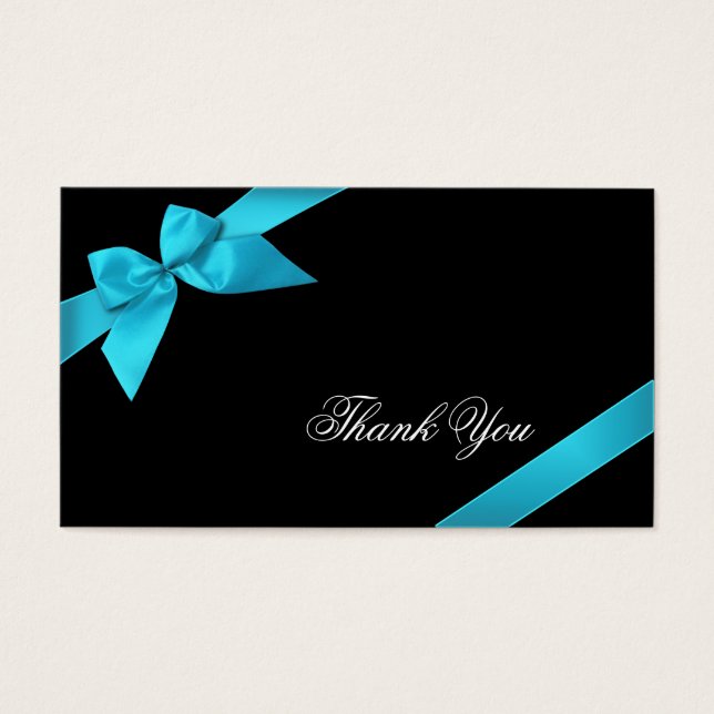 Minicard de Merci de ruban Turquoise (Devant)