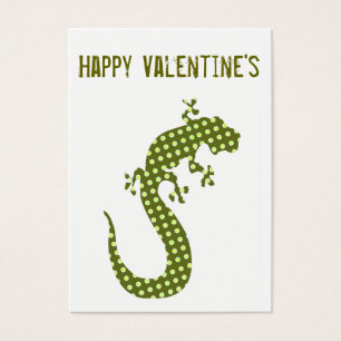 Minicard de Valentine de lézard vert