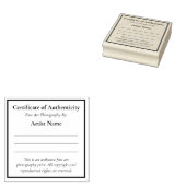Minicertificaat van echtheid voor fotografie 	rubberstempel (Gestempeld)