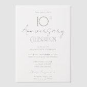 Minimaal 10e bruiloft Jubileum Vellum Uitnodigingen (Voorkant)