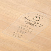 Minimaal 25ste Jubileum Acryl Uitnodigingen (Laagn)