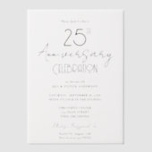 Minimaal 25ste Jubileum Vellum Uitnodigingen (Voorkant)