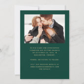 Minimaal 2-foto Boho Arch Emerald Green Gold Save The Date (Achterkant)