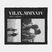 Minimaal 2 paar foto Romeinse nummerdatum Fleece Deken (Voorkant (Horizontaal))