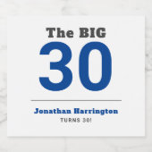 Minimaal 30ste verjaardagsfeestje bier etiket (Enkel label)