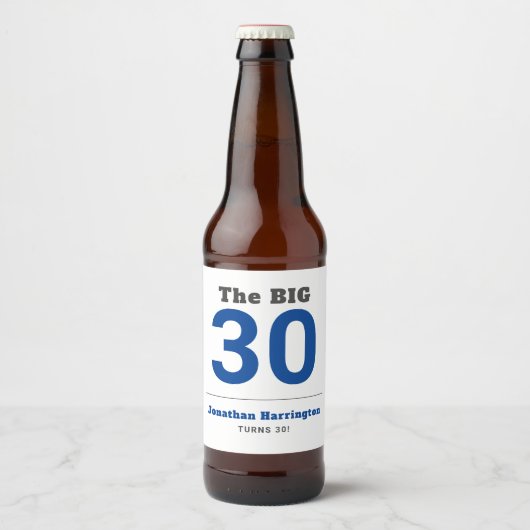 Minimaal 30ste verjaardagsfeestje bier etiket (Voorkant)