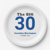 Minimaal 30ste verjaardagsfeestje papieren bordje (Voorkant)