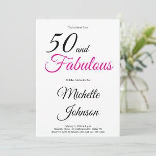 Minimaal 50 en Fabulous 50ste verjaardagsfeest Kaart