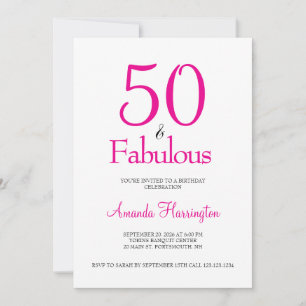 Minimaal 50 en Fabulous 50ste verjaardagsfeestje Kaart