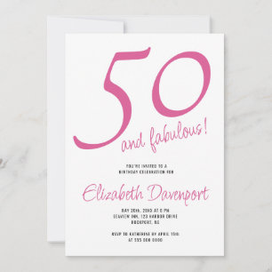 Minimaal 50 en Fabulous Roze Verjaardag Kaart