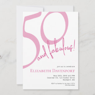 Minimaal 50 en Fabulous Roze Verjaardag Kaart