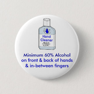 Minimaal 60 % alcohol ronde button 5,7 cm