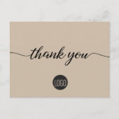 Minimaal aangepaste Neutral Business logo Uitnodiging Briefkaart (Voorkant)