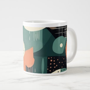 Minimaal Abstract Naadloos Patroon - Geometrisch ( Extra Grote Beker