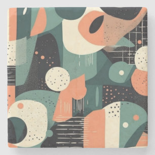 Minimaal Abstract Naadloos Patroon - Geometrisch ( Stenen Onderzetter