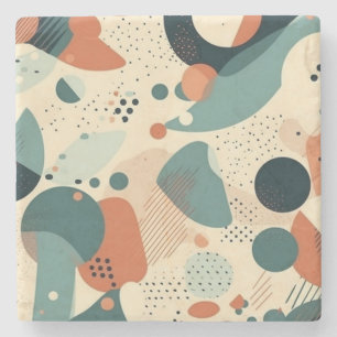 Minimaal Abstract Naadloos Patroon - Geometrisch ( Stenen Onderzetter