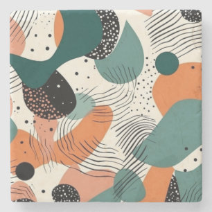 Minimaal Abstract Naadloos Patroon - Geometrisch ( Stenen Onderzetter