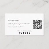 Minimaal Abstract Zwart Wit Goud Professioneel Visitekaartje (Achterkant)