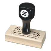 Minimaal achternaam script Retouradres Rubberstempel (Stempel)