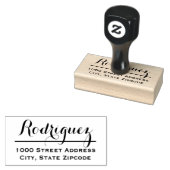Minimaal achternaam script Retouradres Rubberstempel (Gestempeld)