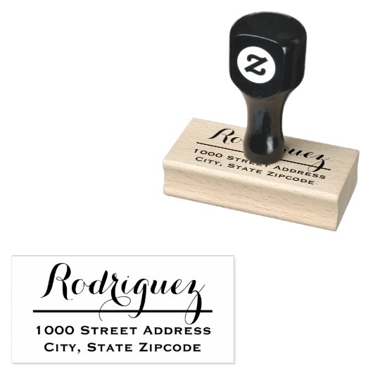 Minimaal achternaam script Retouradres Rubberstempel (Gestempeld)