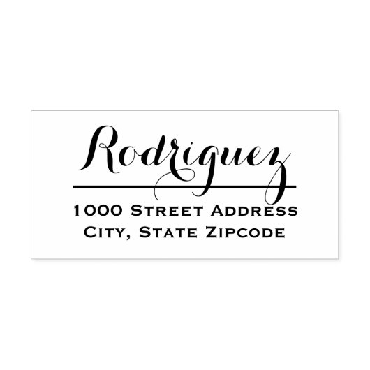 Minimaal achternaam script Retouradres Zelfinktende Stempel (Design)