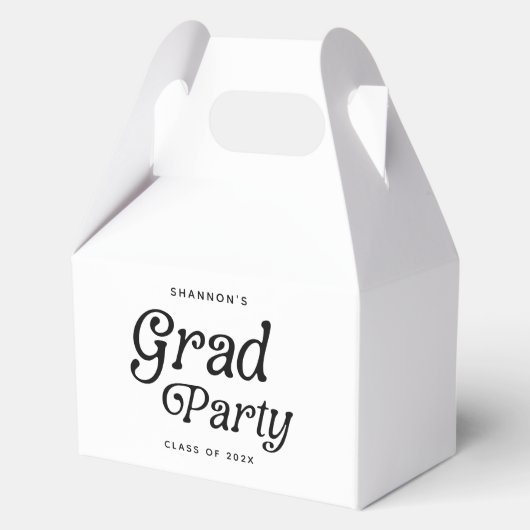 Minimaal Afstudeerder Party Retro Afstuderen Bedankdoosjes (Voorkant)