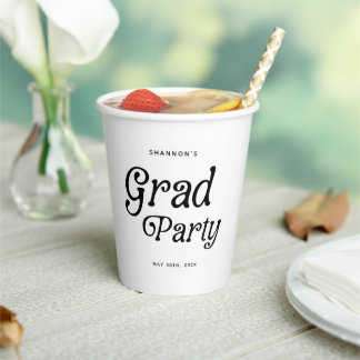 Minimaal Afstudeerder Party Retro Afstuderen Papieren Bekers